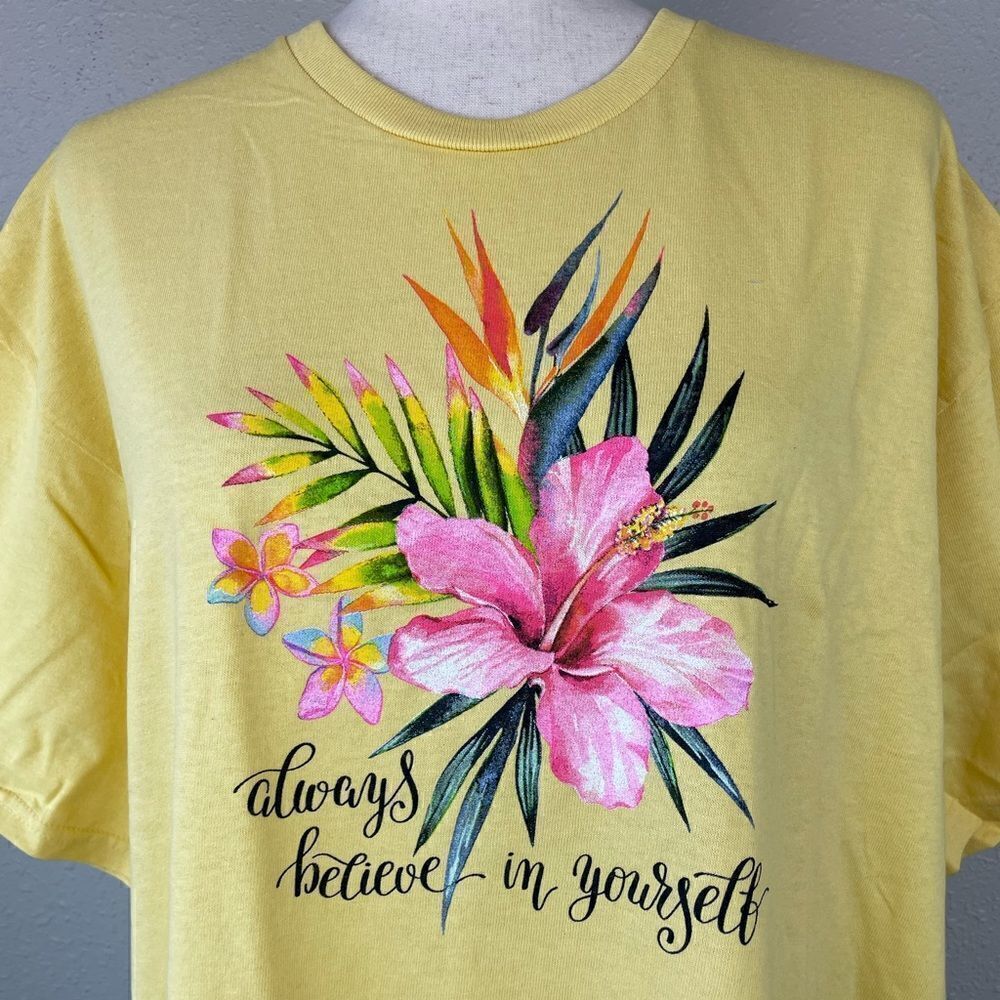 NWOT Always Believe In Yourself Short Sleeve T-Shirt Size XL - Picture 2 of 7